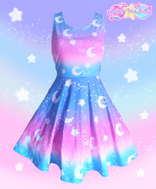 Magical Fairy Time Skater Dress - Rainbow Twilight [made to order]
