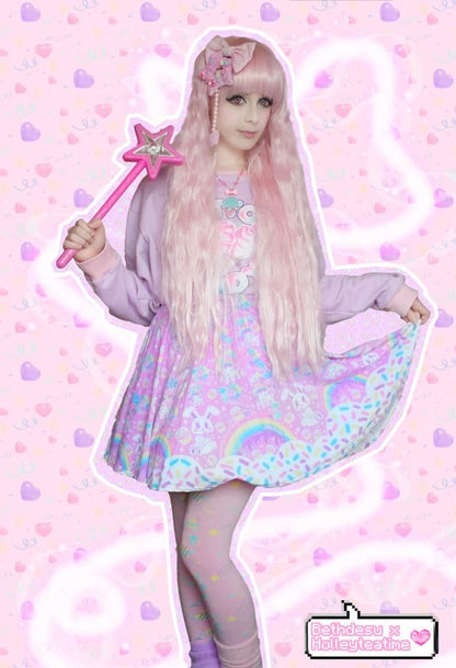 Rainbow Sweets Mini Skater Skirt (Pink)