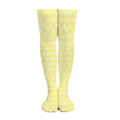 Cute Polka Dots Over Knee Stocking Socks (Yellow)