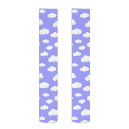 Dreamy Clouds Over Knee Stocking Socks (Periwinkle)