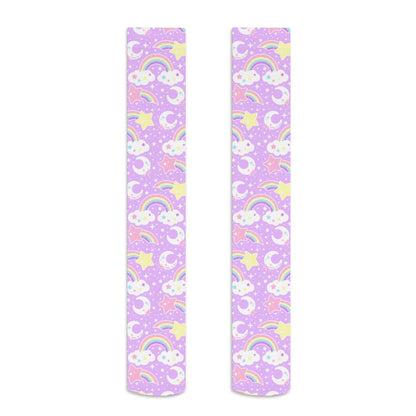 Dreamy Rainbow Over Knee Stocking Socks (Purple)