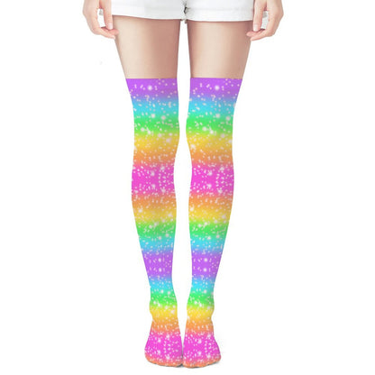 Rainbow Wonderland Over Knee Stocking Socks