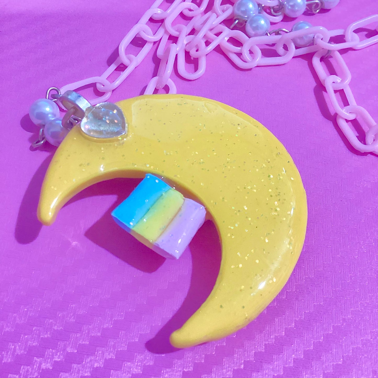 Magical Moon Necklace (Sweet Pink Heart)