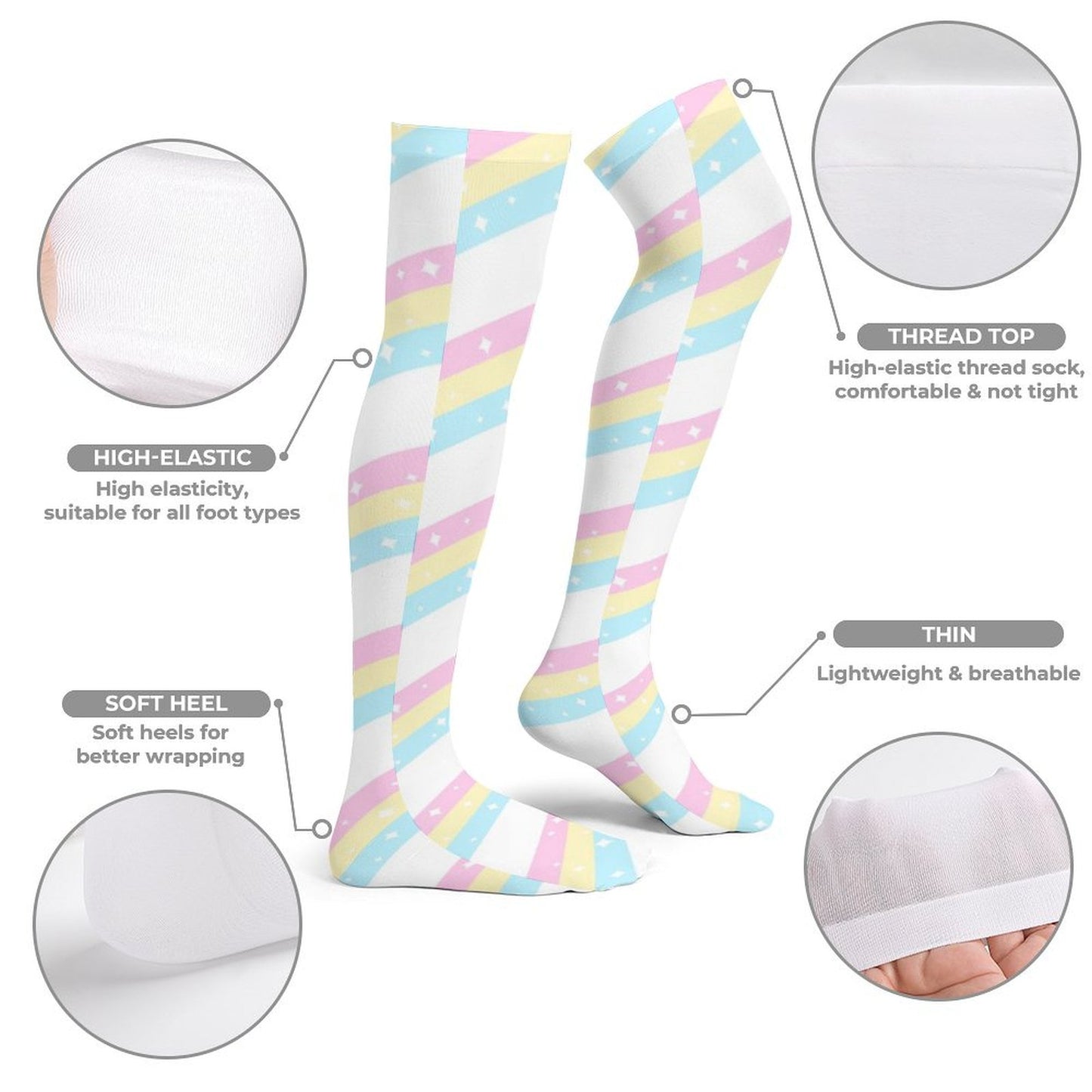 Teatime Fantasy Over Knee Stocking Socks (White)