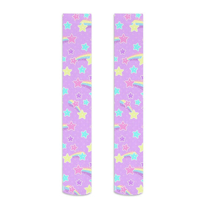 Starry Party Over Knee Stocking Socks (Purple)