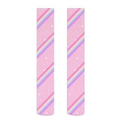 Kawaii Sparkle Cake Rainbow Beam Over Knee Stocking Socks