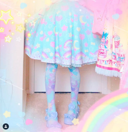 Pastel Party Skater Dress (Blue)