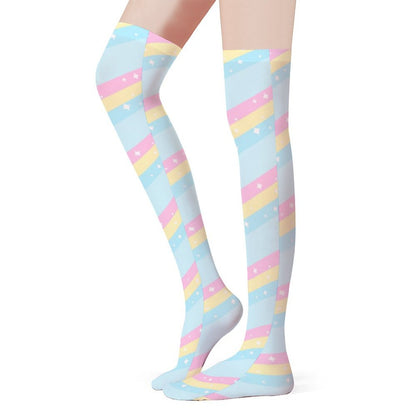 Teatime Fantasy Over Knee Stocking Socks (Blue)