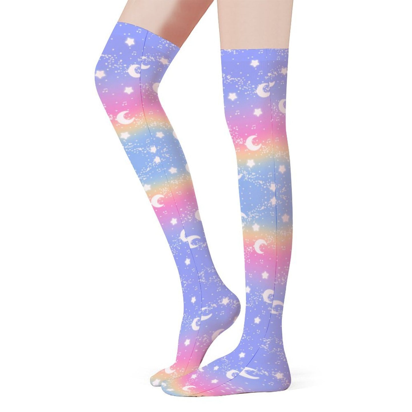 Magical Fairy Time Over Knee Stocking Socks (Rainbow Sunset)