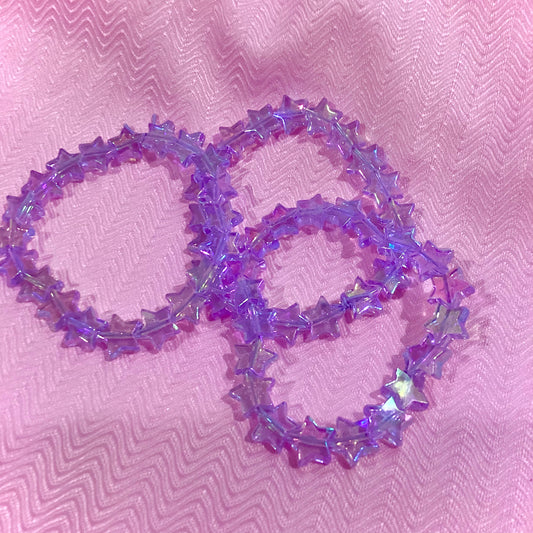 Purple iridescent stars bracelet