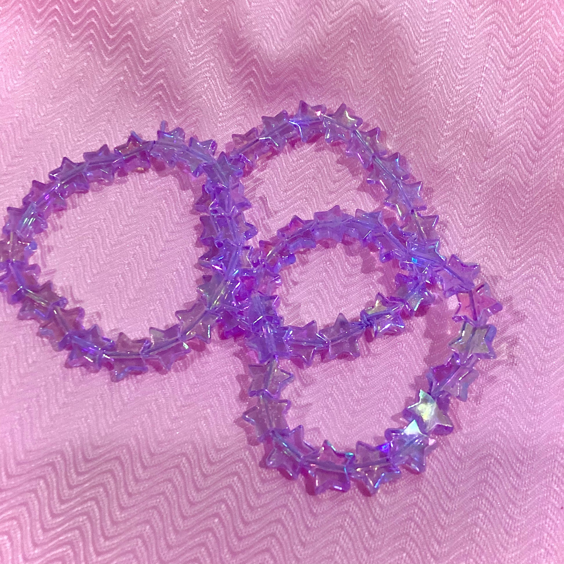 Children's Iridescent Bead Bracelets Purple