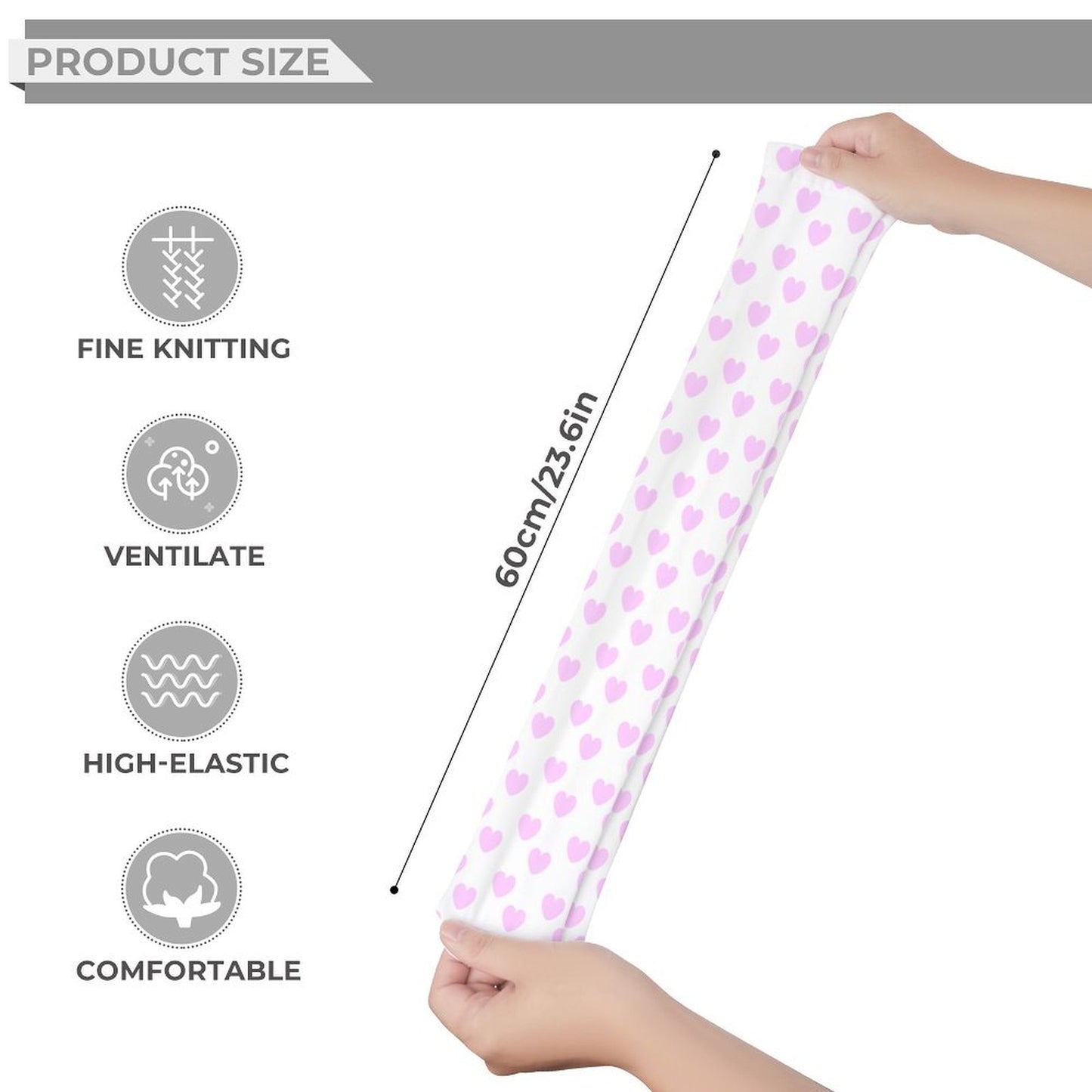 Lovely Hearts Over Knee Stocking Socks (Pink)