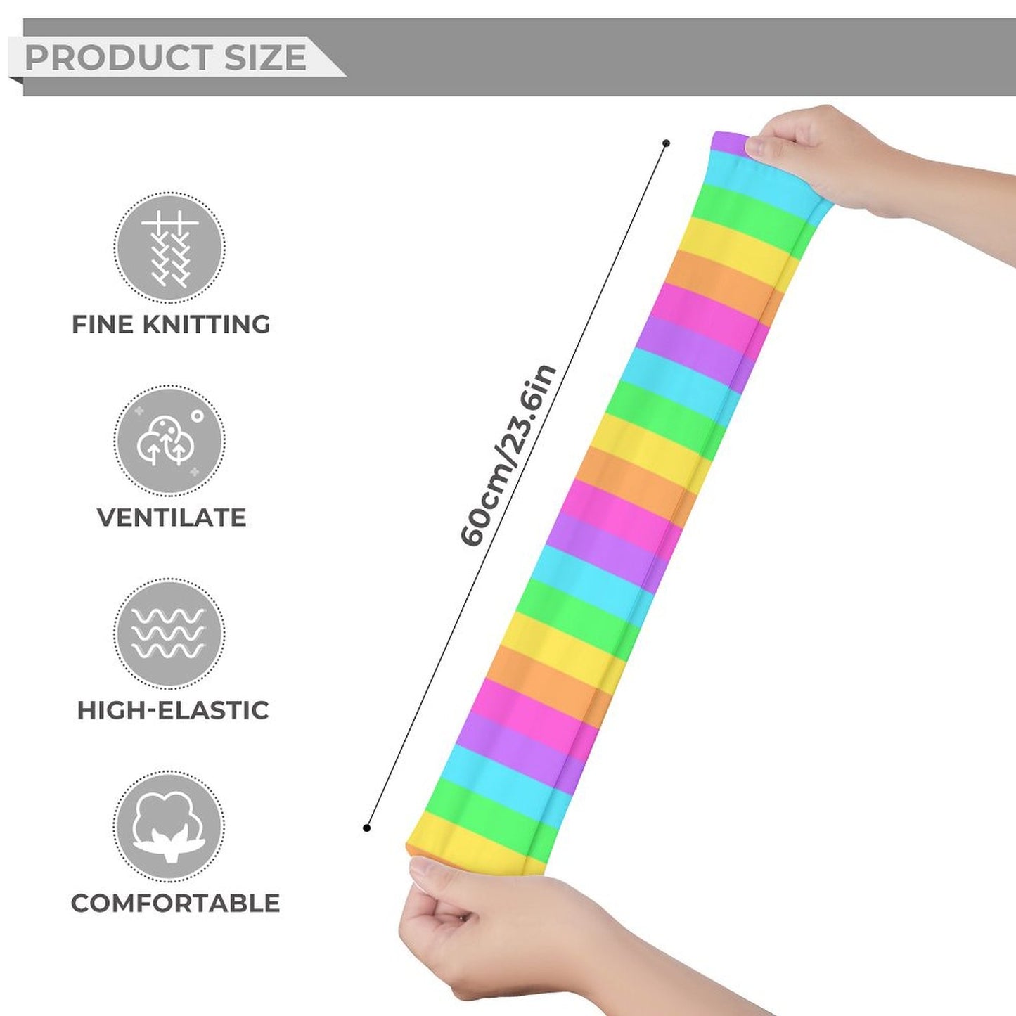 Rainbow Wonderland Over Knee Stocking Socks (Stripes)