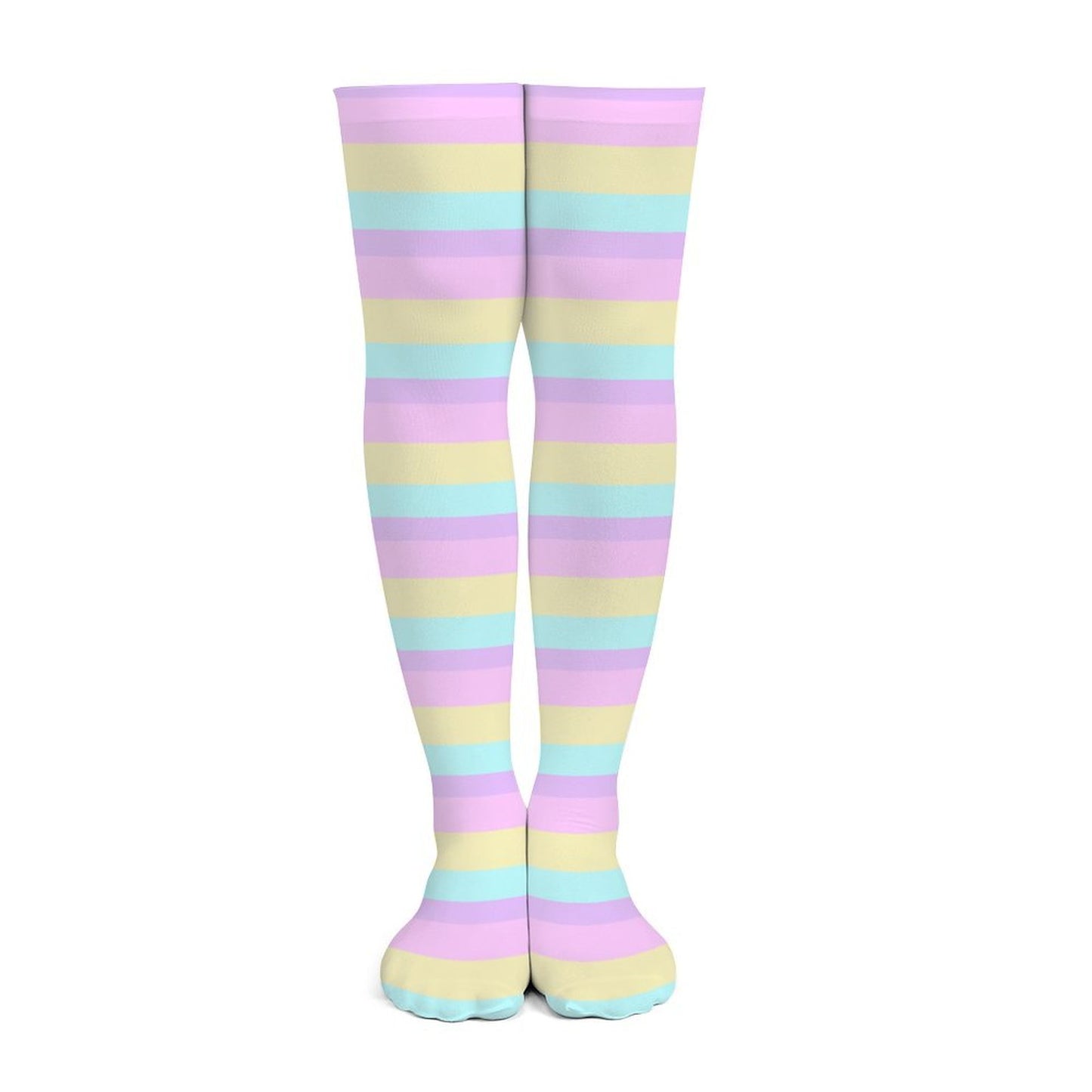 Pastel Stripes Over Knee Stocking Socks
