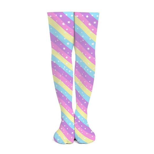 Starry Party Rainbow Over Knee Stocking Socks