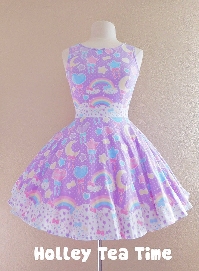 Pastel party lavender skater dress [made to order]