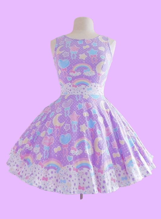 Pastel Party Skater Dress (Lavender)