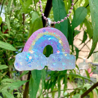 Pastel Rainbow Sparkle Necklace (Fairy Kei)