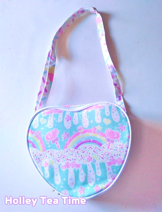 Rainbow Sweets Mint Heart Shaped Shoulder Bag [Made To Order]