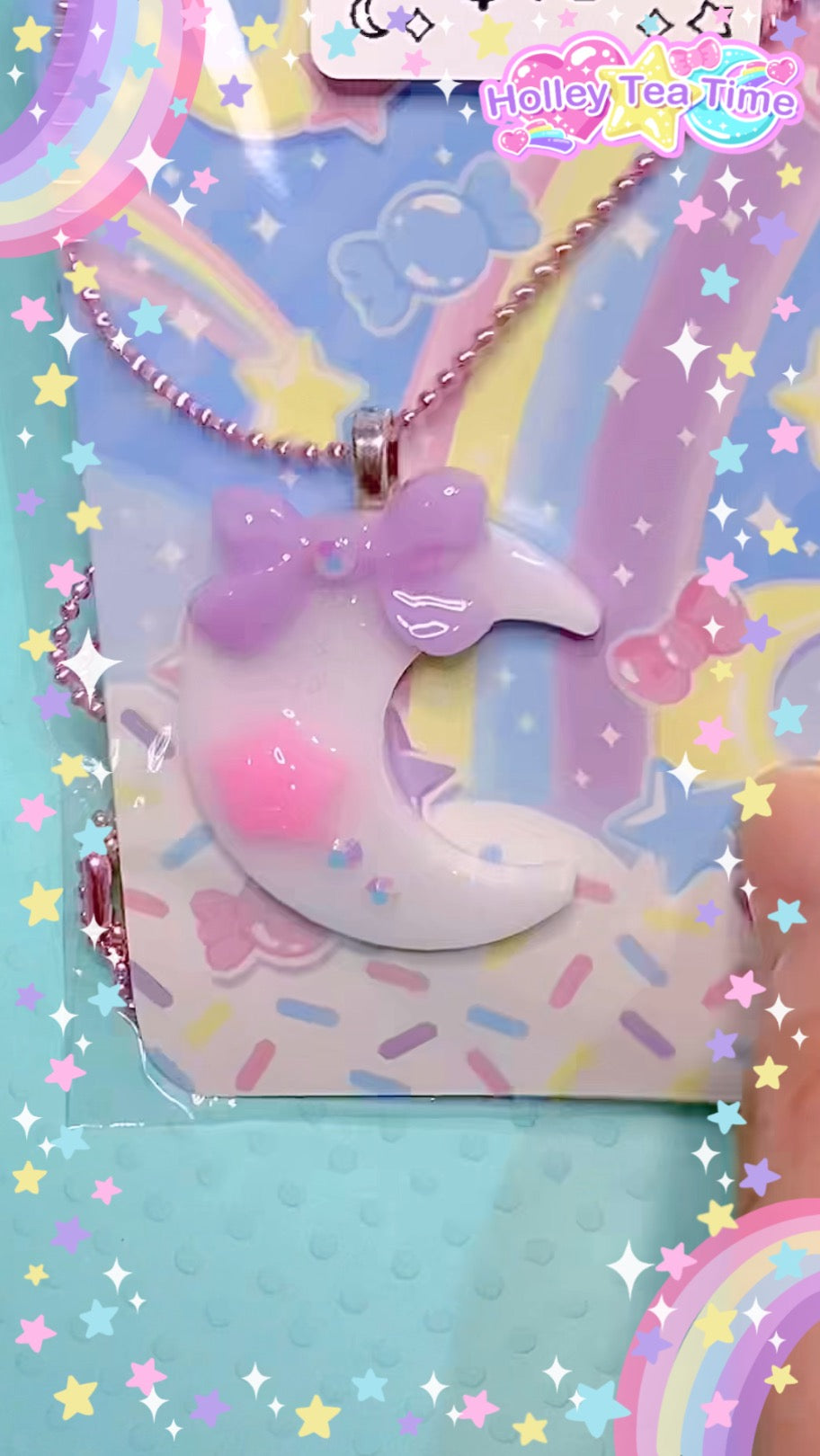 Fairy Magical Moon Wishing Sparkle Necklace (White, Purple, Pink)