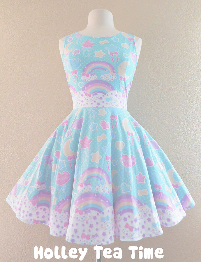 Pastel Party Skater Dress (Mint)