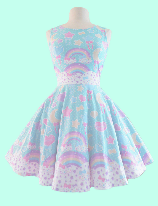 Pastel Party Skater Dress (Mint)