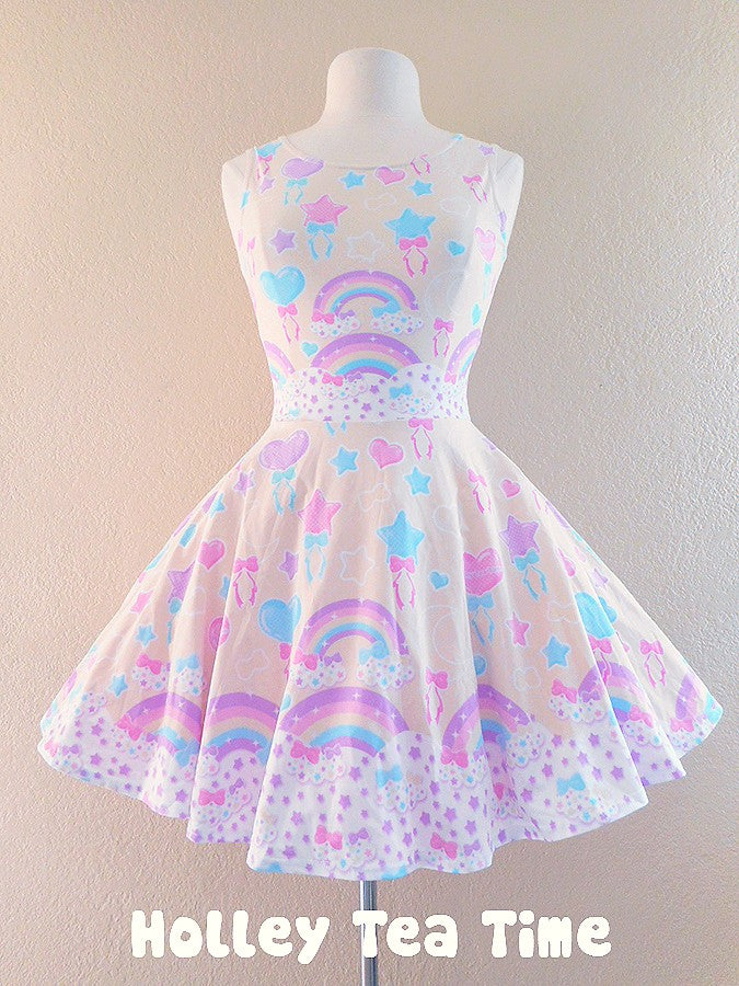 Pastel Party Skater Dress (Yellow)