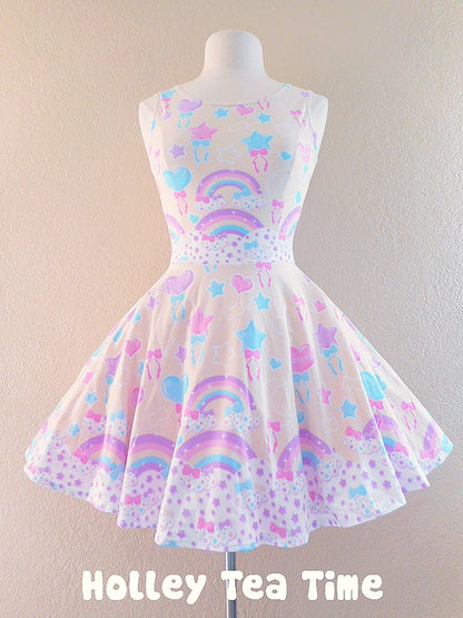 Pastel Party Skater Dress (Yellow)