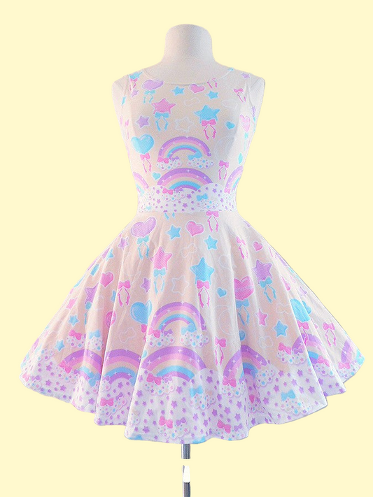 Pastel Party Skater Dress (Yellow)