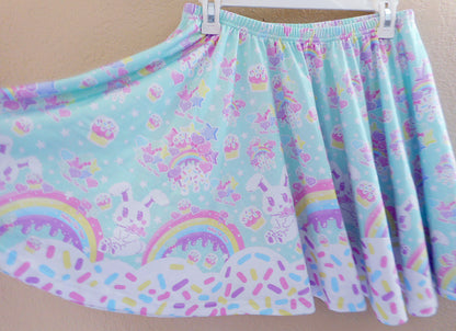 Rainbow Sweets Mini Skater Skirt (Mint)