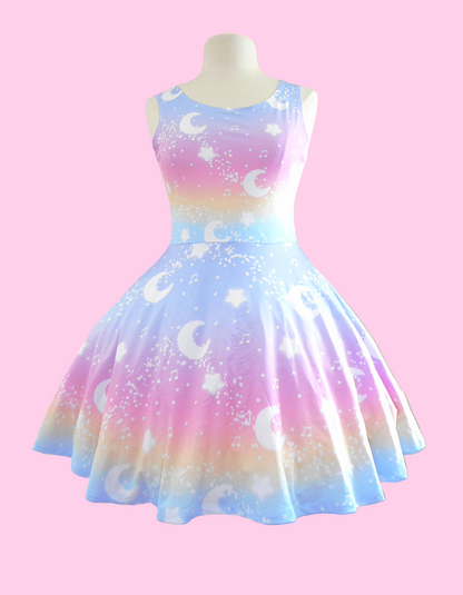 Magical Fairy Time Skater Dress (Rainbow Sunset)