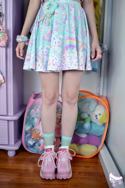 Rainbow Sweets Mini Skater Skirt (Mint)