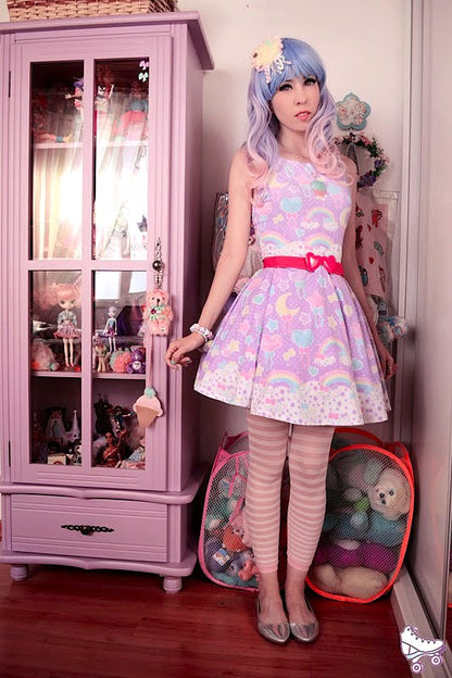 Pastel Party Skater Dress (Lavender)