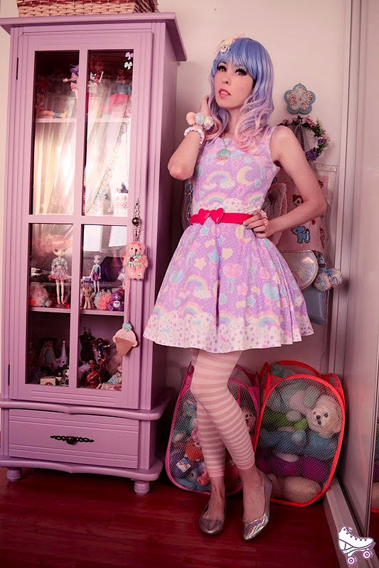 Pastel Party Skater Dress (Lavender)