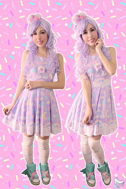 Pastel Party Skater Dress (Lavender)