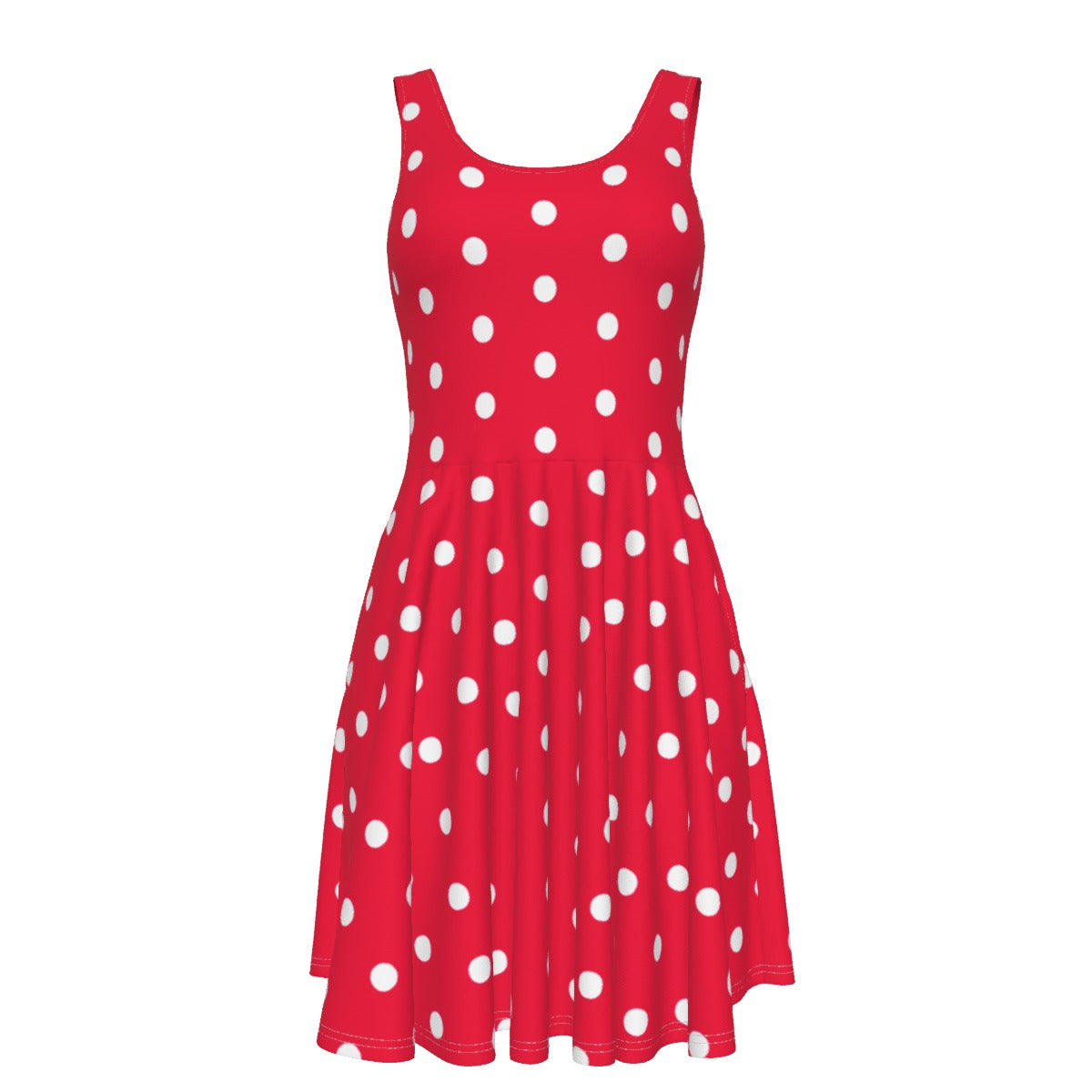 Disneybound Minnie Mouse Dress Red dots Cute Polka Dots Skater Dress With Pockets (Red) Kawaii fashion Jfashion Japanese street fashion Harajuku  style Cutecore jojifuku decora kei lovecore  Rockabilly Swing dress Americana retro rockabella