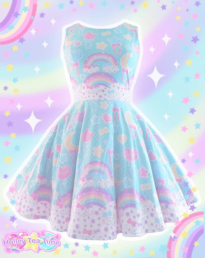 Pastel Party Skater Dress (Mint)