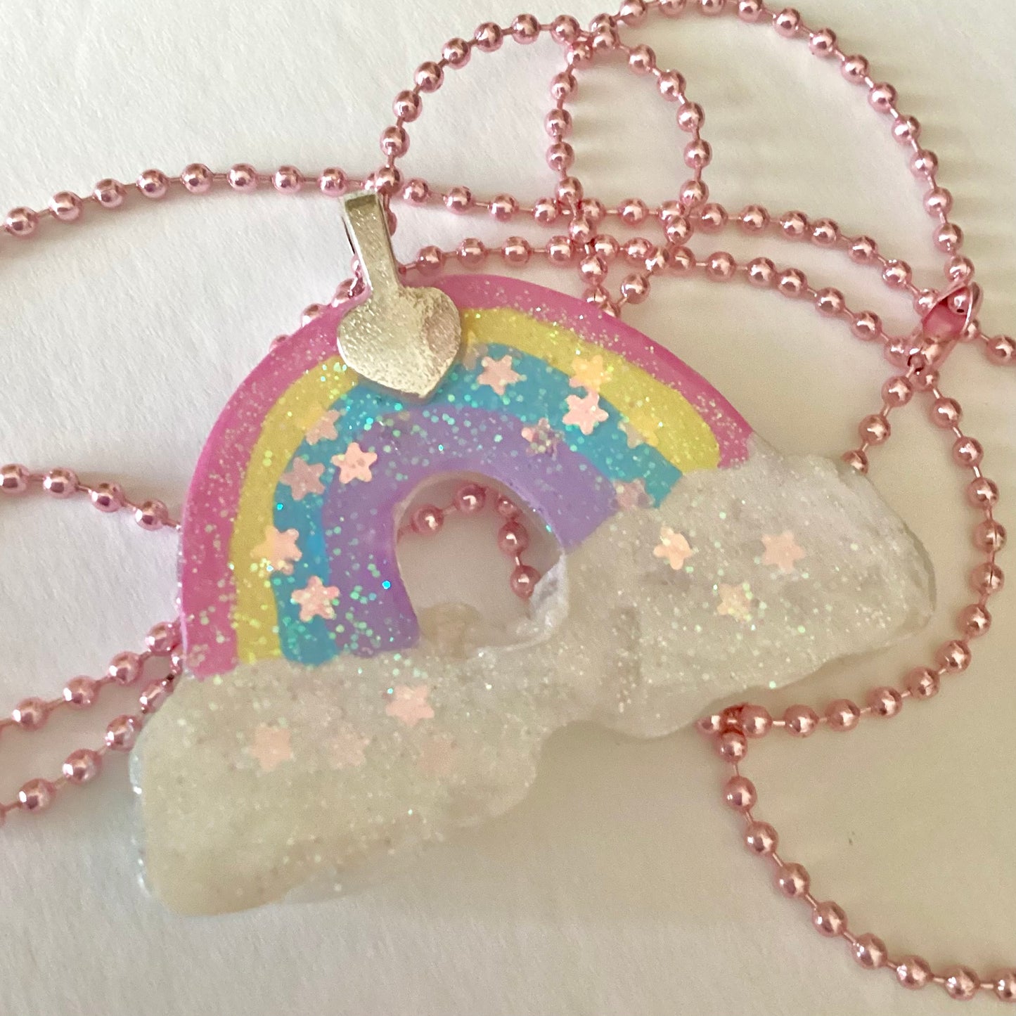 Pastel Rainbow Sparkle Necklace (Fairy Kei)