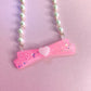 Sweetheart Pink Ribbon Necklace