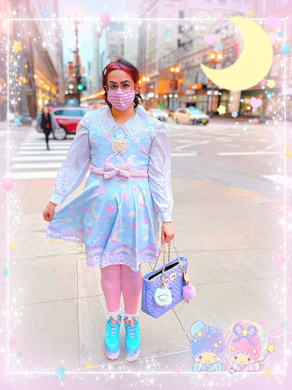 Pastel Party Skater Dress (Blue)