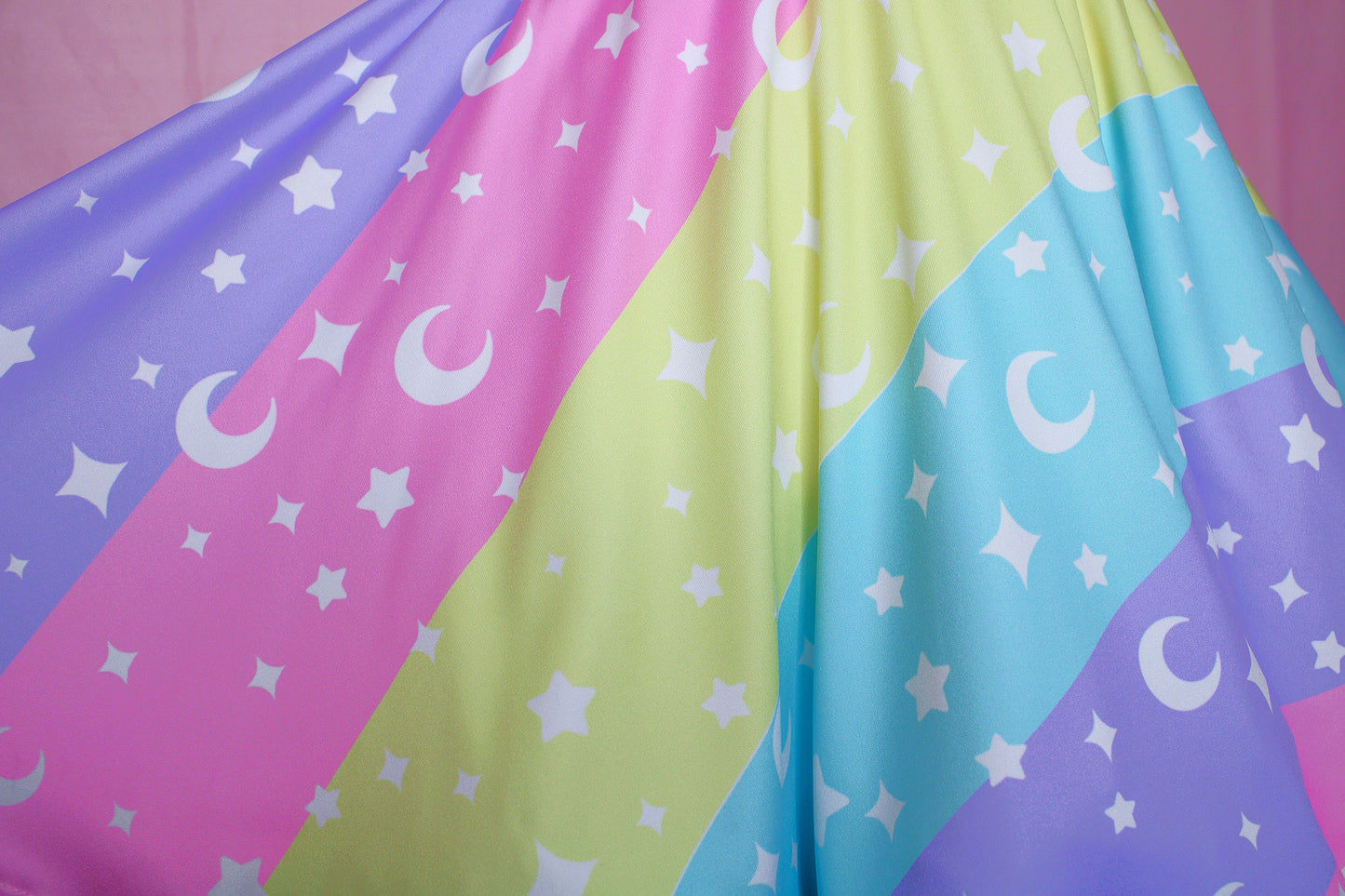 Cosmic Rainbow Skater Skirt With Pockets