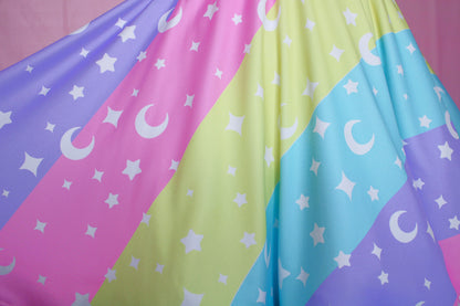 Cosmic Rainbow Skater Skirt With Pockets