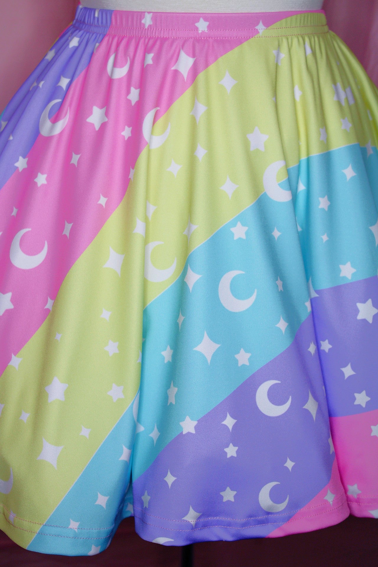 Cosmic Rainbow Skater Skirt With Pockets