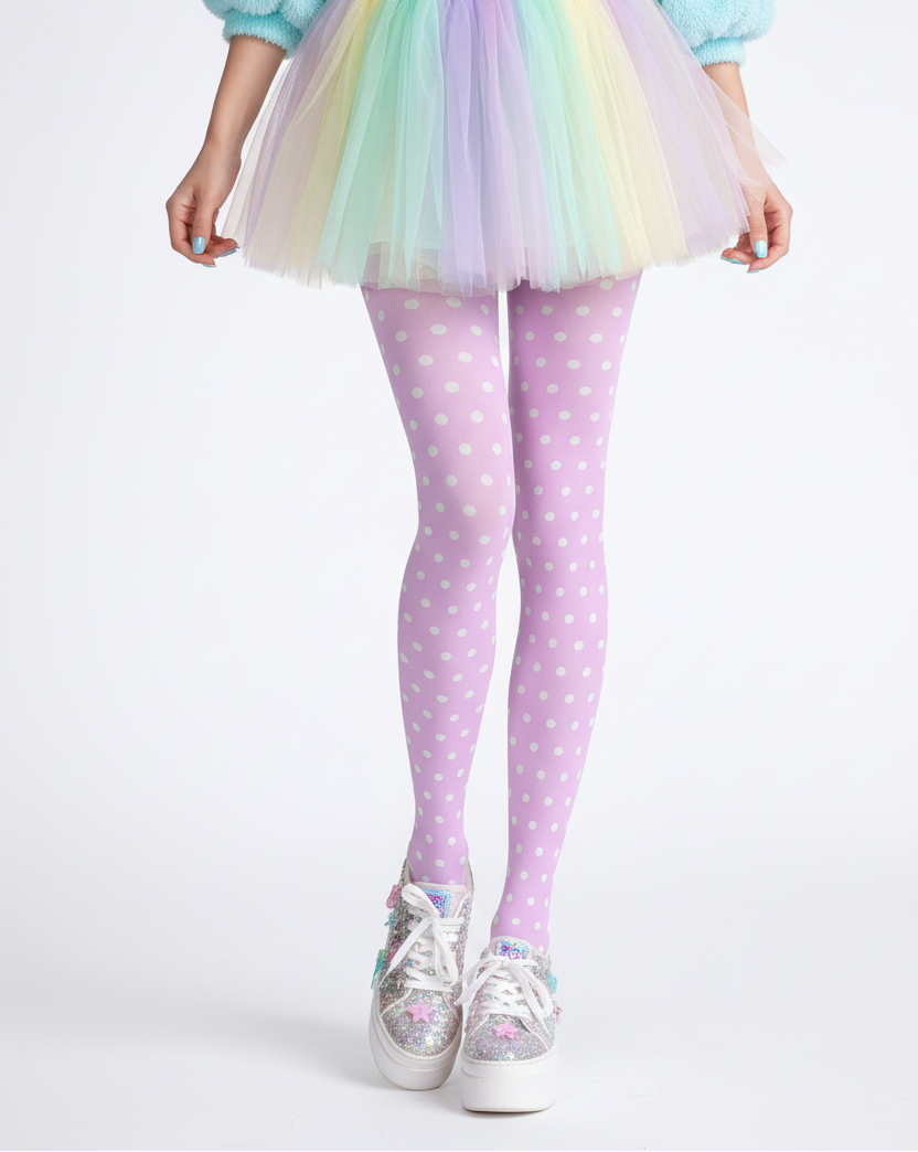 Kawaii Cute Polka Dots Stretchy Tights (Pink) Harajuku fashion Jfashion Yume kawaii fairy kei cutecore jojifuku alt fashion pastel style