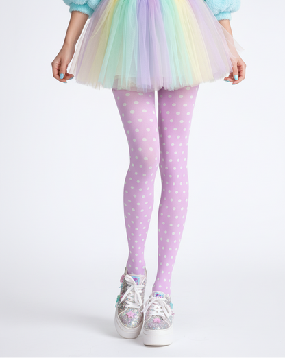 Kawaii Cute Polka Dots Stretchy Tights (Pink) Harajuku fashion Jfashion Yume kawaii fairy kei cutecore jojifuku alt fashion pastel style