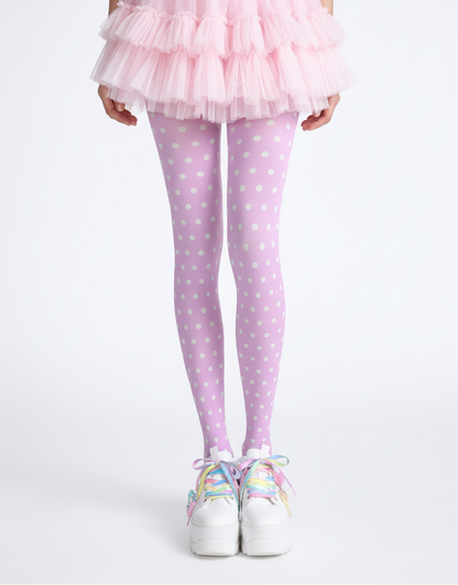 Kawaii Cute Polka Dots Stretchy Tights (Pink) Harajuku fashion Jfashion Yume kawaii fairy kei cutecore jojifuku alt fashion pastel style