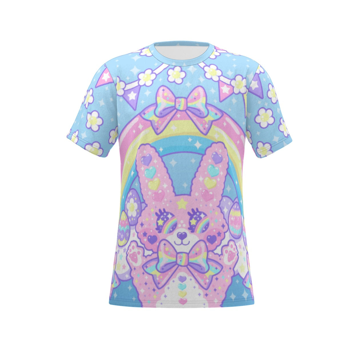 Kawaii fashion Harajuku Jfashion Japanese street fashion fairy kei yume kawaii  Cutecore Jojifuku Magical Rainbow Easter Bunny T-Shirt Pastel Rainbow so cute cartoon anime t-shirt tee  rainbow eyes