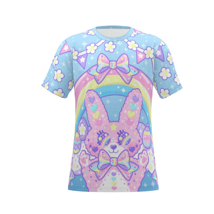 Kawaii fashion Harajuku Jfashion Japanese street fashion fairy kei yume kawaii  Cutecore Jojifuku Magical Rainbow Easter Bunny T-Shirt Pastel Rainbow so cute cartoon anime t-shirt tee  rainbow eyes