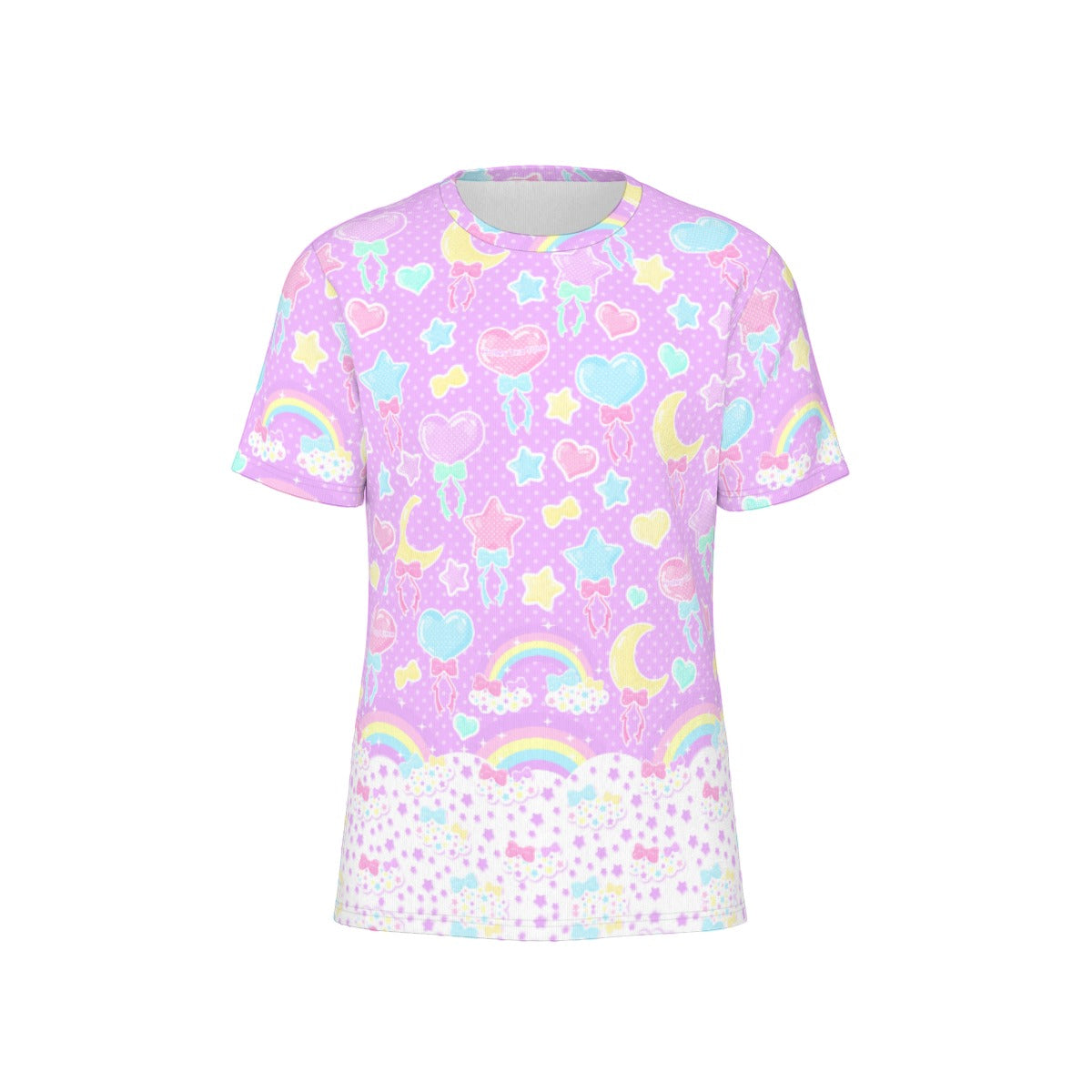 Kawaii fashion Harajuku fashion Jfashion Japanese street fashion fairy kei yume kawaii cutecore jojifuku Pastel Party Unisex Cotton T-Shirt (Lavender) lilac purple violet colorful 