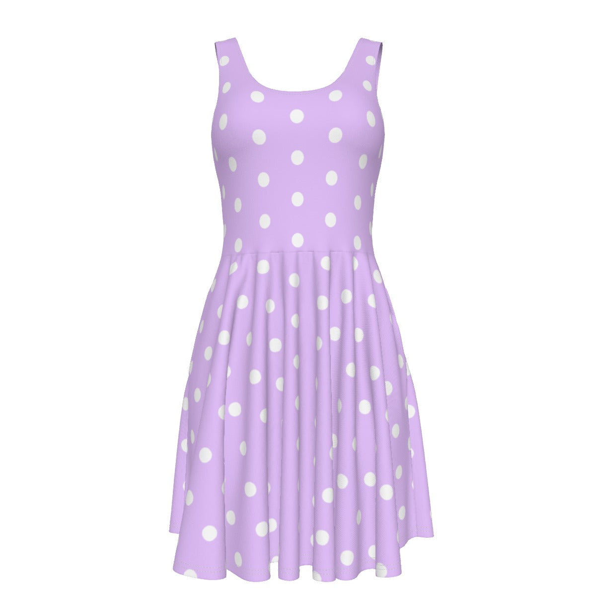 Kawaii fashion Jfashion Cute Polka Dots Skater Dress With Pockets (Fairy Kei Pastel Purple) Harajuku style Japanese street fashion cutecore jojifuku Yumekawaii yume kawaii  lavender lilac violet